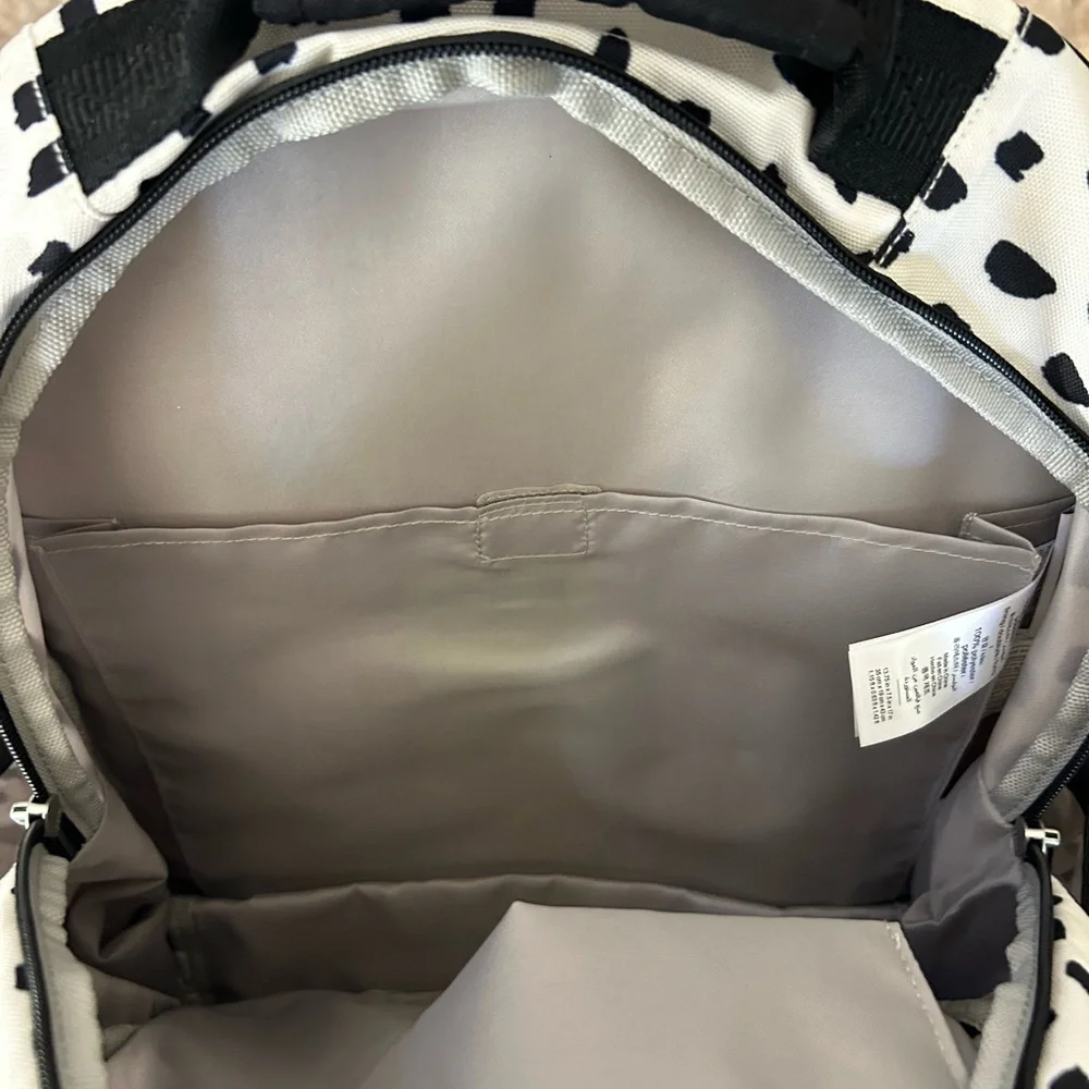 Pottery Barn Mackenzie Black & White Brushstroke Dot Backpack Large NWOT